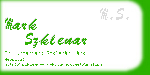 mark szklenar business card