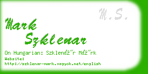 mark szklenar business card